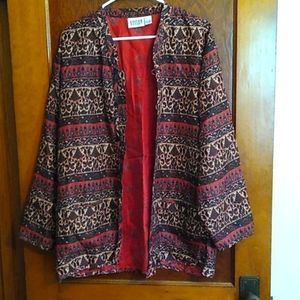 100% Silk Jacket/Blazer/Blouse with Patch Pockets, Like New by Chico's